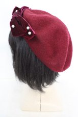 画像2: m petit by misako / AMリボンBベレー 57.5cm ワイン O-26-07-22-023-LO-AC-IG-OS (2)
