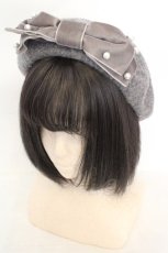 画像1: m petit by misako / AMリボンBベレー 57.5cm グレー O-26-07-22-025-LO-AC-IG-OS (1)
