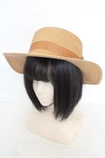 画像1: axes femme / フラワー雑材カンカン帽  ベージュ O-26-07-22-026-AX-AC-OW-OS (1)