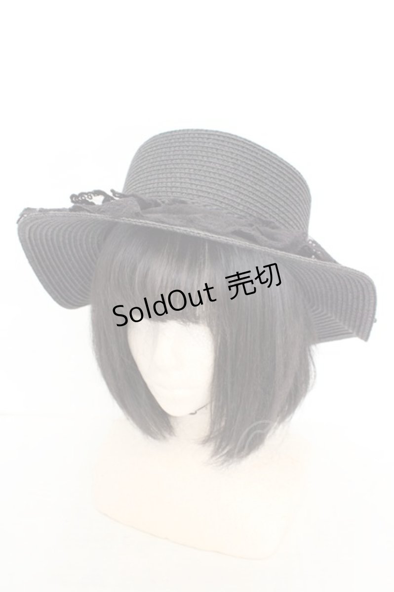 画像1: axes femme / 巻きバラレースカンカン帽  クロ O-26-07-22-027-AX-AC-OW-ZT087 (1)