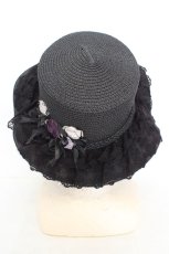 画像3: axes femme / 巻きバラレースカンカン帽  クロ O-26-07-22-027-AX-AC-OW-OS (3)