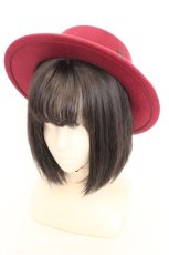 画像1: axes femme / フラワーブーケカンカン帽 57cm ワイン O-26-07-22-028-AX-AC-OW-OS (1)