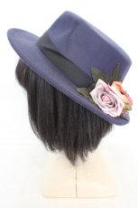 画像2: axes femme / フラワーブーケカンカン帽 57cm ネイビー O-26-07-22-029-AX-AC-OW-ZTK066 (2)