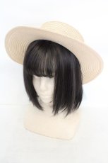 画像1: axes femme / 巻きバラリボンカンカン帽 57.5cm キナリ O-26-07-22-031-AX-AC-OW-OS (1)
