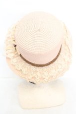 画像3: axes femme / 巻きバラレースカンカン帽 57.5cm ピンク O-26-07-22-032-AX-AC-OW-OS (3)