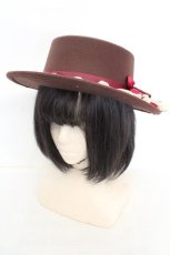 画像1: axes femme / 巻きバラカメオカンカン帽 57cm ブラウン O-26-07-22-036-AX-AC-OW-OS (1)