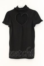 画像1: one spo / ハートくりぬきTシャツ M クロ O-26-07-23-001-PU-TO-OW-OS (1)