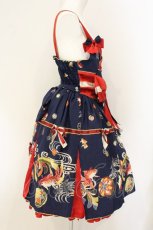 画像4: metamorphose / 乙女の白昼夢タックジャンパースカート  ブルー O-26-07-23-059-ME-OP-IG-OS (4)