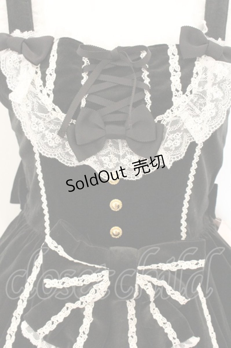 画像2: metamorphose / 別珍セシリアジャンパースカート  クロ O-26-07-23-067-ME-OP-IG-OS (2)