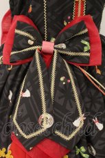 画像3: metamorphose / おもひでのあめ細工サイドフリルジャンパースカート  クロ O-26-07-23-070-ME-OP-IG-OS (3)