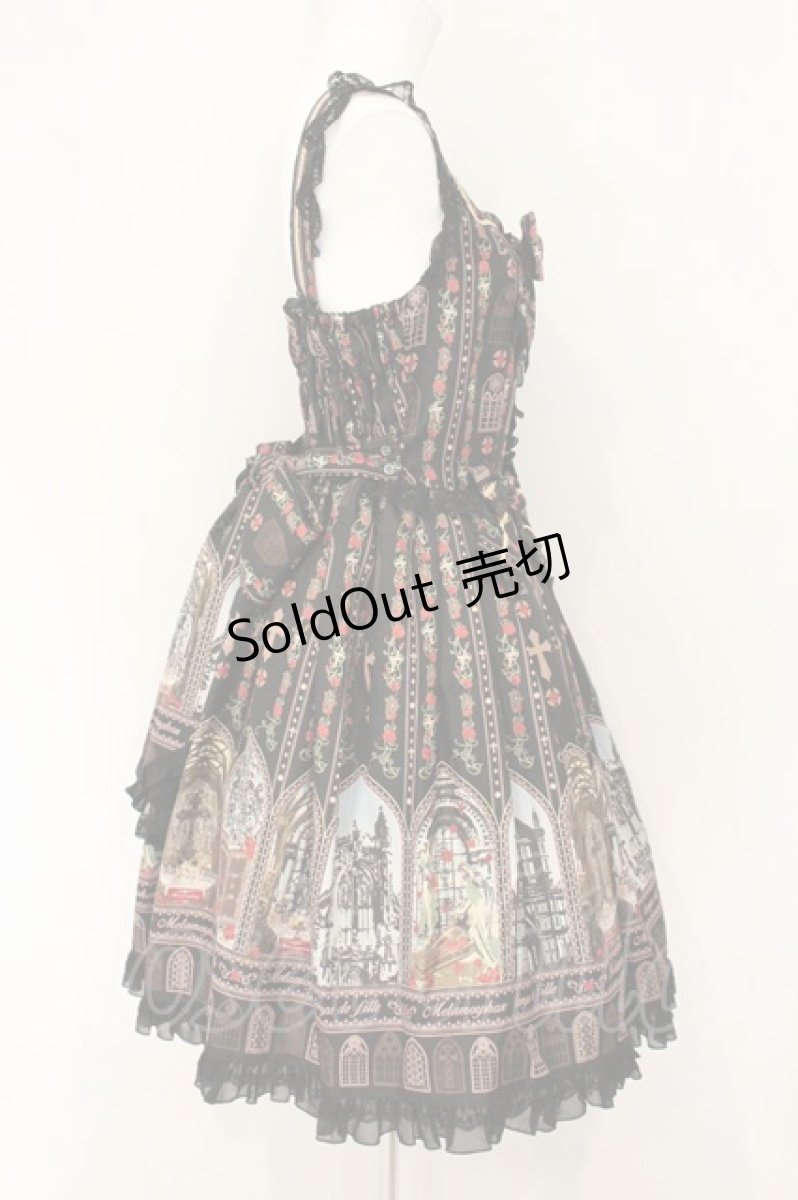 画像4: metamorphose / 薔薇の聖堂リボンジャンパースカート  クロ O-26-07-23-071-ME-OP-IG-OS (4)