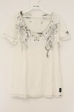 画像1: Ozz Croce / コード装飾Tシャツ  ホワイト O-26-07-23-022-OO-TO-OW-OS (1)