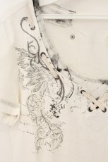 画像2: Ozz Croce / コード装飾Tシャツ  ホワイト O-26-07-23-022-OO-TO-OW-OS (2)