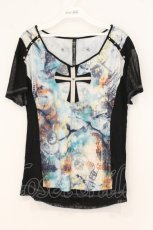 画像1: Ozz Croce / クロスパッチ配色転写プリントTシャツ  マルチカラー O-26-07-23-023-OO-TO-OW-OS (1)