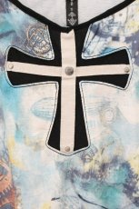 画像2: Ozz Croce / クロスパッチ配色転写プリントTシャツ  マルチカラー O-26-07-23-023-OO-TO-OW-OS (2)