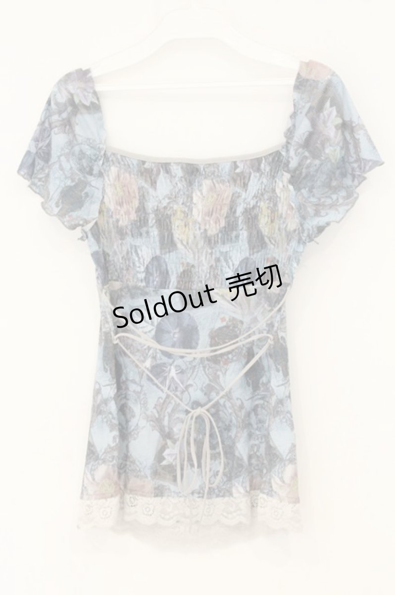 画像4: Ozz oneste / アンティーク総柄シャーリングチュニック  ブルー系 O-26-07-23-024-OO-TO-OW-OS (4)