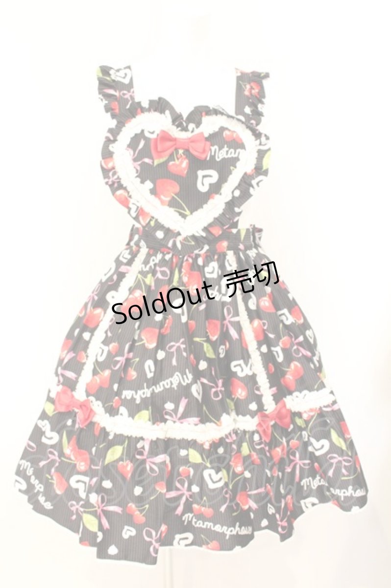 画像1: metamorphose / ホイップチェリー エプロン風ハートスカート サイズ1 クロ O-26-07-24-044-ME-SK-IG-OS (1)