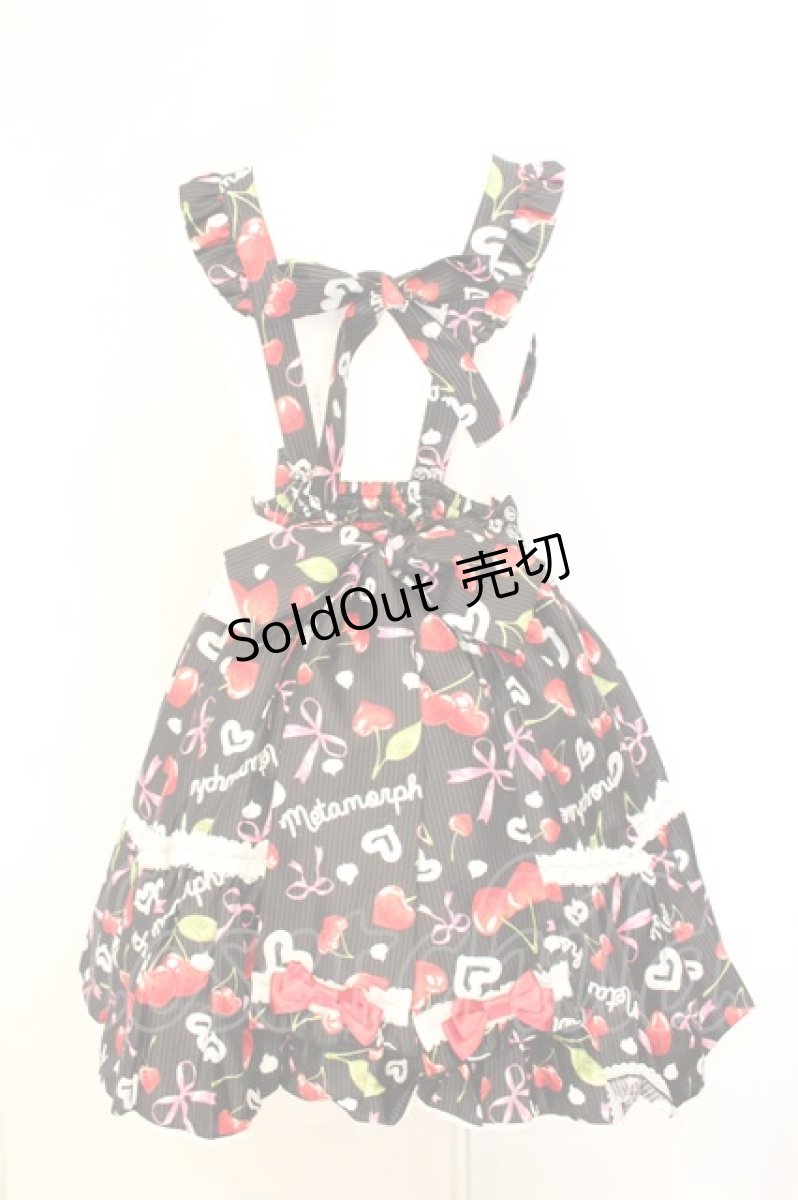 画像5: metamorphose / ホイップチェリー エプロン風ハートスカート サイズ1 クロ O-26-07-24-044-ME-SK-IG-OS (5)