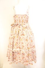 画像5: metamorphose / 【プラスサイズ】ガーデニングくまちゃんロングティアードジャンパースカート サイズ2 ピンキッシュグレー O-26-07-24-048-ME-OP-IG-OS (5)