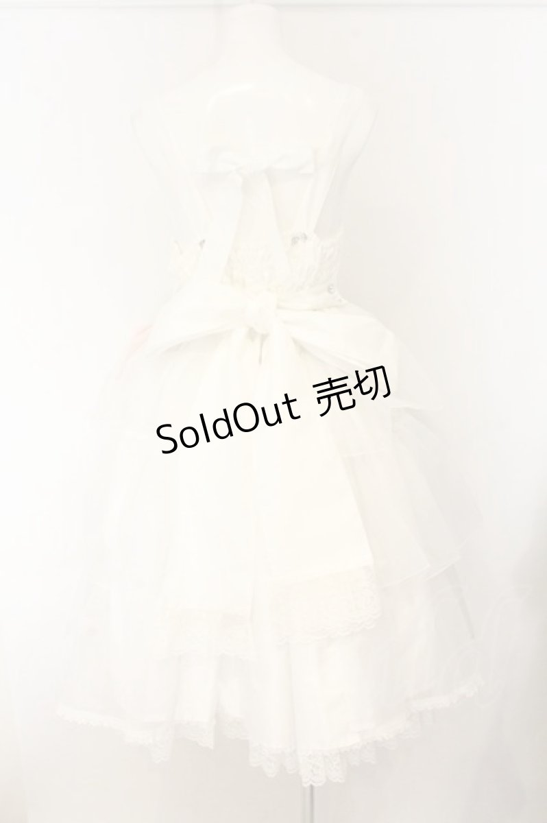 画像5: metamorphose / 【プラスサイズ】Mellifluous フロントあきフリルジャンパースカート サイズ2 シロ O-26-07-24-050-ME-OP-IG-OS (5)