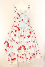 画像1: metamorphose / 【プラスサイズ】ホイップチェリー レースアップフリルジャンパースカート サイズ2 サックス O-26-07-24-051-ME-OP-IG-OS (1)