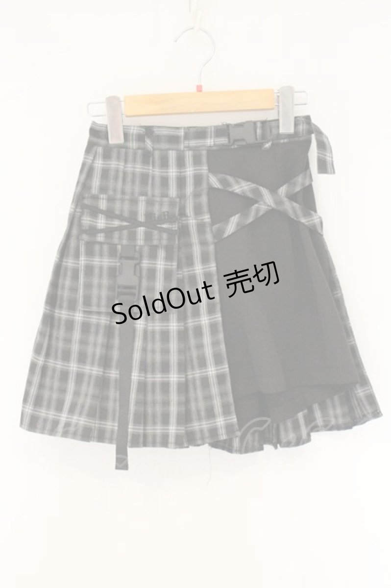 画像1: NieR Clothing / 巻きスカート風キュロットパンツ【BLACK CHECKERED】　  クロ O-26-07-24-1025-PU-PA-IG-OS (1)
