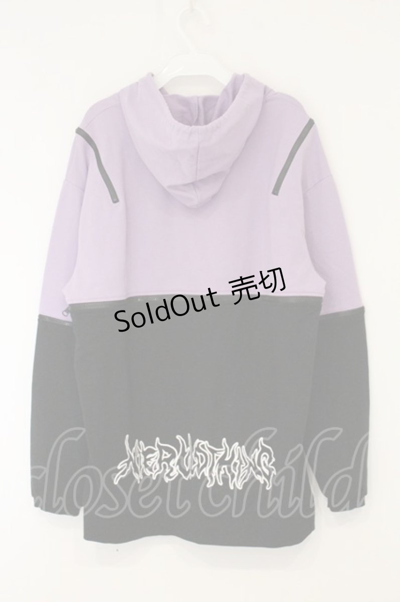 画像3: NieR Clothing / ツートーンジップパーカー  パープル×ブラック O-26-07-24-1028-PU-TO-IG-OS (3)