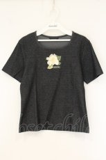画像1: INGEBORG / カメリアロゴプリント半袖カットソー M クロ O-26-07-24-1030-LO-TO-IG-OS (1)