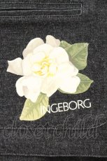 画像2: INGEBORG / カメリアロゴプリントポケットエプロン付きスカート M クロ O-26-07-24-1031-LO-SK-IG-OS (2)