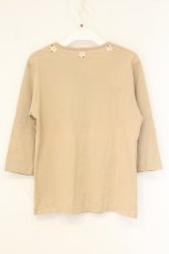 画像3: INGEBORG / クチナシ&ロゴラウンド刺繍五分袖Tシャツ M ベージュ O-26-07-24-1038-LO-TS-IG-OS (3)