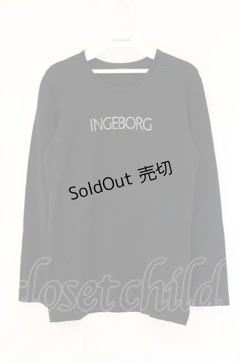 画像1: INGEBORG / ストーンロゴカットソー  クロ O-26-07-24-1041-LO-TO-IG-OS (1)