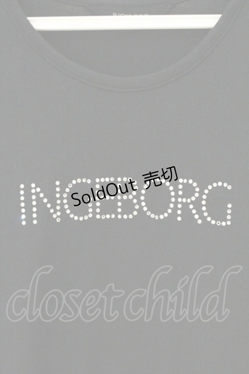 画像2: INGEBORG / ストーンロゴカットソー  クロ O-26-07-24-1041-LO-TO-IG-OS (2)
