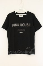 画像1: PINK HOUSE / ギンガムロゴTシャツ  クロ O-26-07-24-1044-LO-TS-IG-OS (1)