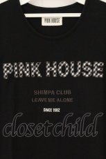 画像2: PINK HOUSE / ギンガムロゴTシャツ  クロ O-26-07-24-1044-LO-TS-IG-OS (2)