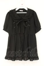 画像1: axes femme POETIQUE / トッピングリボンロングブラウス M クロ O-26-07-24-1059-AX-BL-OW-OS (1)
