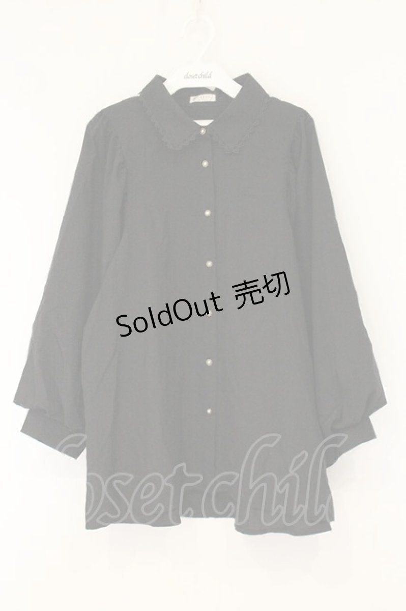 画像1: axes femme / ボリューム袖ブラウス F クロ O-26-07-24-1061-AX-BL-OW-OS (1)