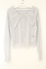 画像1: axes femme NOSTALGIE / かぎ編みニットカーディガン F サックス O-26-07-24-1062-AX-TO-OW-OS (1)