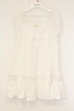 画像1: axes femme / はしごレースリボン半袖チュニック F シロ O-26-07-24-1065-AX-TO-OW-OS (1)