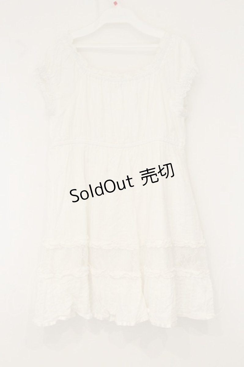 画像4: axes femme / はしごレースリボン半袖チュニック F シロ O-26-07-24-1065-AX-TO-OW-OS (4)