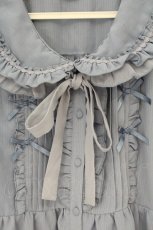 画像2: axes femme POETIQUE / トッピングリボンロングブラウス M ブルー O-26-07-24-1067-AX-BL-OW-OS (2)