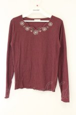 画像1: axes femme / お花カットワークプルオーバー M ワイン O-26-07-24-1076-AX-TO-OW-OS (1)