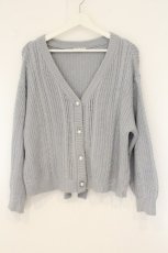 画像1: axes femme / バックリボンニットカーデ M サックス O-26-07-24-1078-AX-TO-OW-OS (1)
