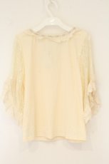 画像4: axes femme / レース重ね袖チュールプルオーバー M キナリ O-26-07-24-1086-AX-TO-OW-OS (4)