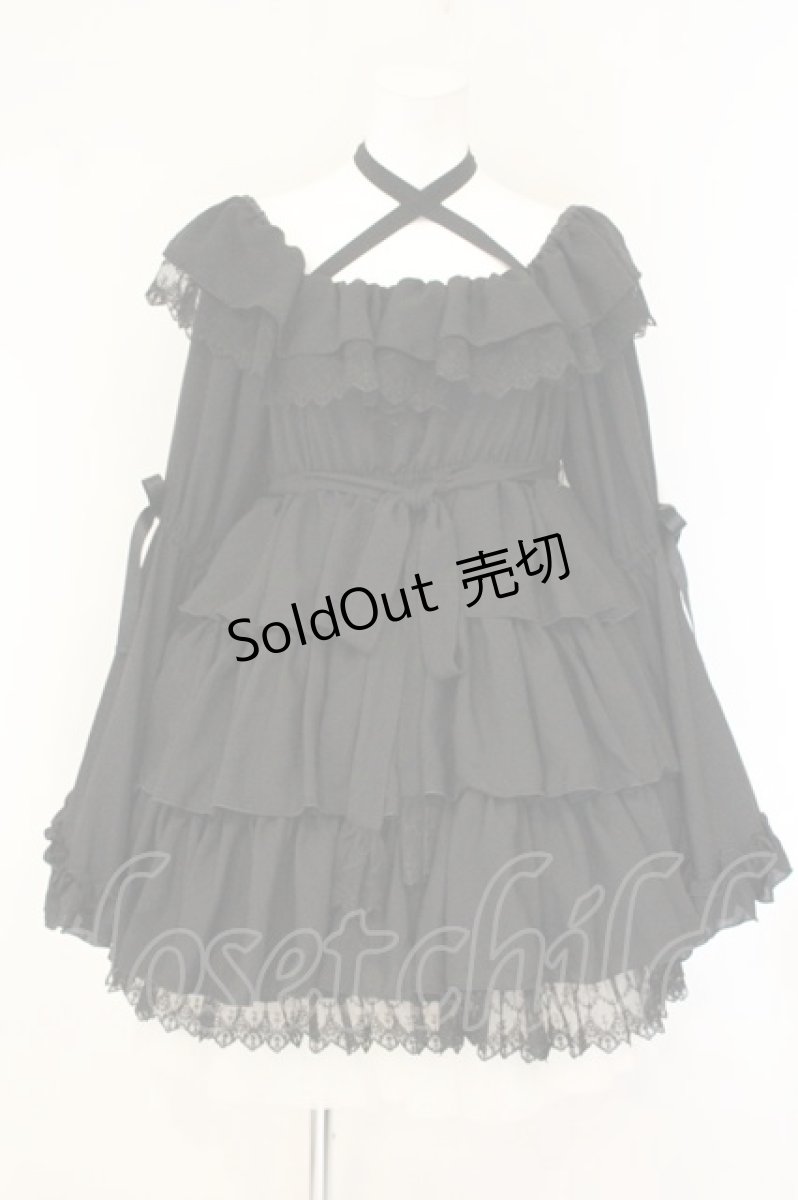 画像1: Vallee lys / Coquelicot dress ショート丈  ブラック O-26-07-24-1009-GO-OP-IG-OS (1)