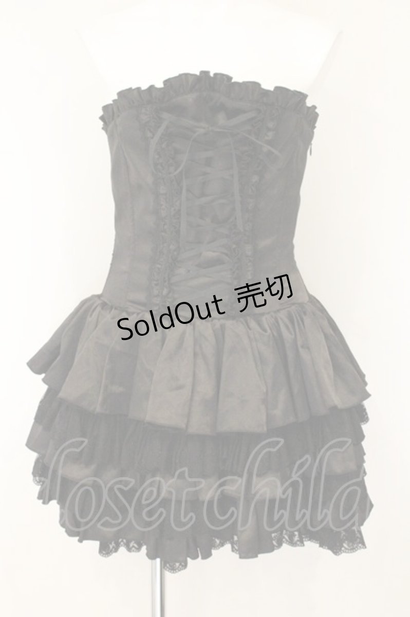 画像1: ATELIER PIERROT / ミニコルセットワンピース  ブラック O-26-07-24-1015-EL-SK-IG-OS (1)