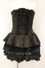 画像1: ATELIER PIERROT / ミニコルセットワンピース  ブラック O-26-07-24-1015-EL-SK-IG-OS (1)