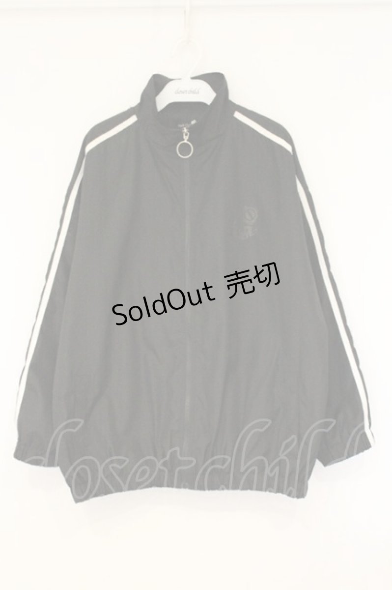 画像1: NieR Clothing / コーチジャケット風ジャケット  ブラック×ホワイト O-26-07-24-1022-PU-CO-IG-OS (1)