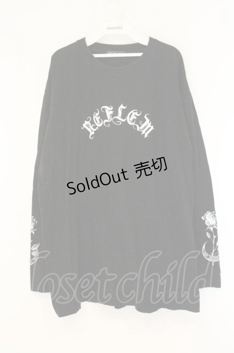 画像1: REFLEM / 薔薇プリントL/S Tee/ロングスリーブカットソー  ブラック O-26-07-24-1023-PU-TO-IG-OS (1)
