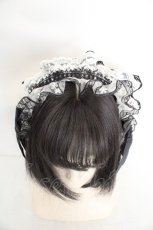 画像2: MorunxMuunaStoik / Libraヘッドドレス  ブラック×ホワイト O-26-07-24-2002-GO-ZA-OW-OS (2)