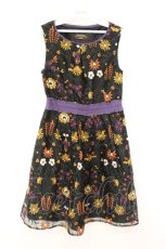 画像1: axes femme NOSTALGIE / 総刺繍オーガンジーワンピース  クロ O-26-07-24-013-AX-OP-IG-OS (1)